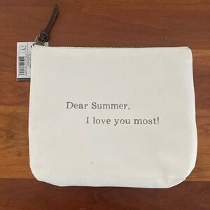 “Dear Sunmer” White canvas pouch